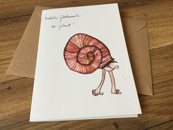Klappkarte Geburt Schnecke (I. Erichsen)