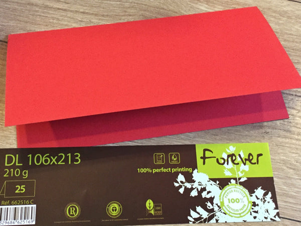 Doppelkarten DL rot 25 St. forever