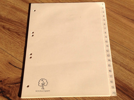 Register Tauen (1-5 /-10/-20) A4 Papier