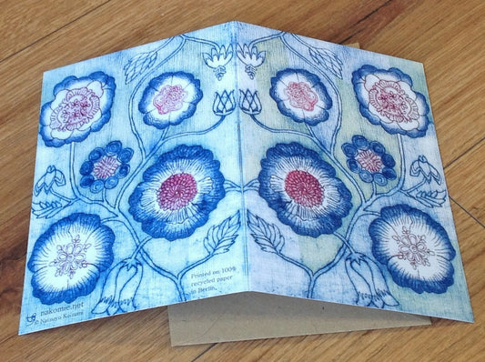 Briefkarte Floral blau Blumen (Nakomie)