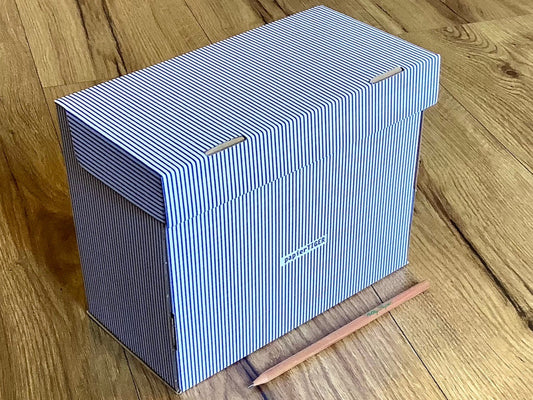 Karteikasten A5 blauweiß Papiertiger