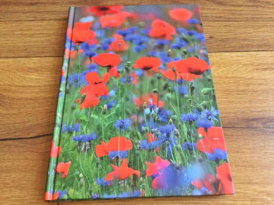 Hardcover A5 blanko Mohn Kornblumen 100g