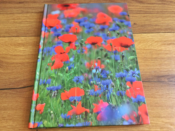 Hardcover A5 blanko Mohn Kornblumen 100g