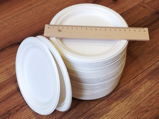 125 Teller aus Zuckerrohr (Bagasse) Ø17cm - Polly Paper