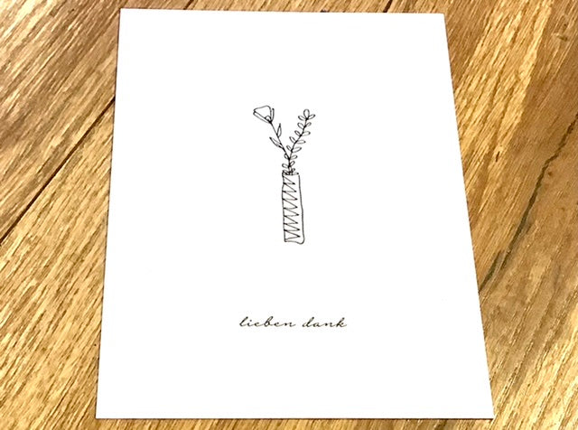 Karte "Lieben Dank" (snw) + Kuvert