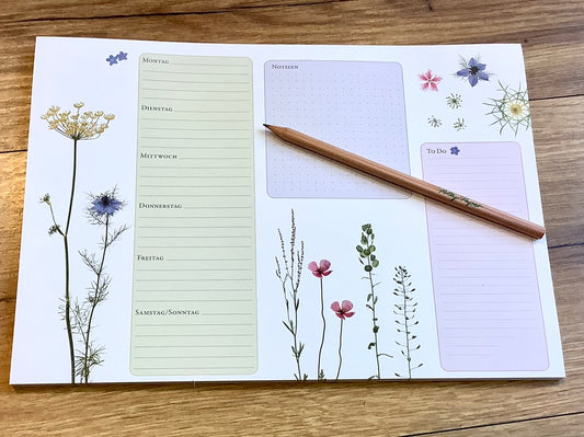 Wochenplaner A4 "Nigella" 50 Blatt zeitlos
