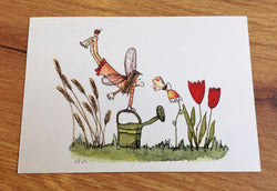 Postkarte Flügelin Flügelwesen (Inka Erichsen) - Polly Paper