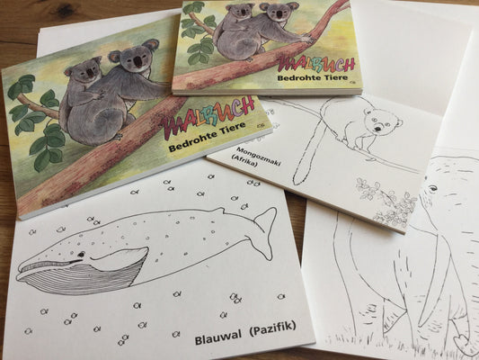 Ausmalblock Tiere 13,5x17cm Recycling