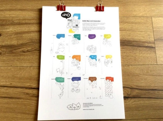 Bastelkalender A3 Malkalender Kinder NINO 150g-Papier - Polly Paper - Umweltfreundliche Schreibwaren