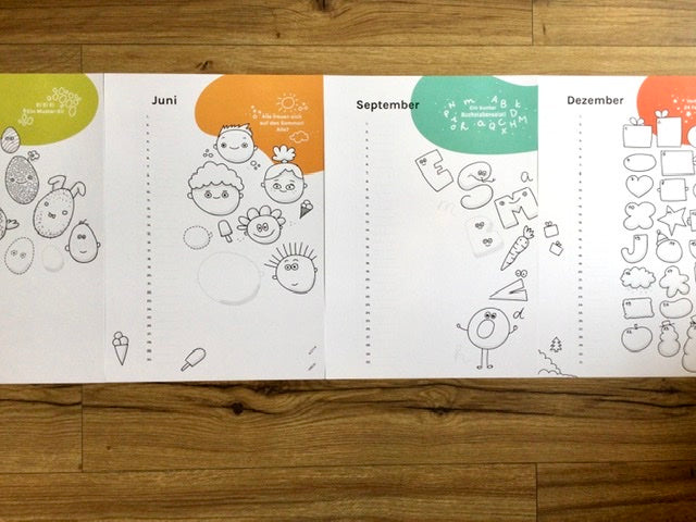 Bastelkalender A3 Malkalender Kinder NINO 150g-Papier - Polly Paper - Umweltfreundliche Schreibwaren