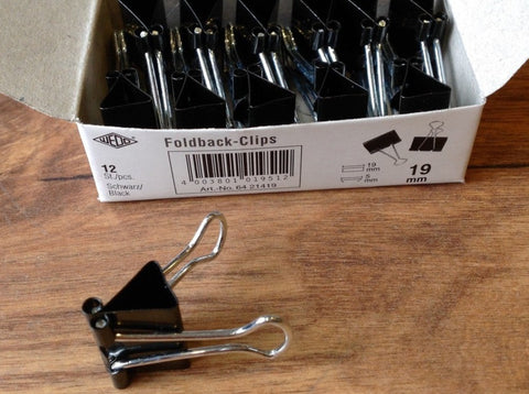 Foldback Clips x12 schwarz° - Polly Paper
