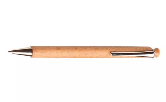 Kugelschreiber Buche Holzdrücker FSC X20-Mine blau - Polly Paper - Umweltfreundliche Schreibwaren