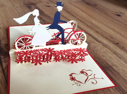 3D-Karte Pop-up Tandem-Hochzeit - Polly Paper
