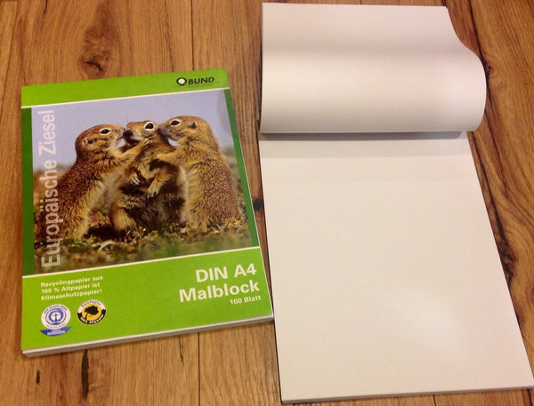Malblock A4 100Bl Ziesel Recycling - Polly Paper