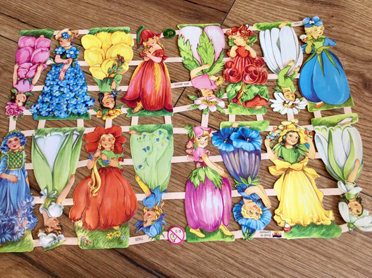 Nostalgische Glanzbilder, Motiv: Blumenkinder