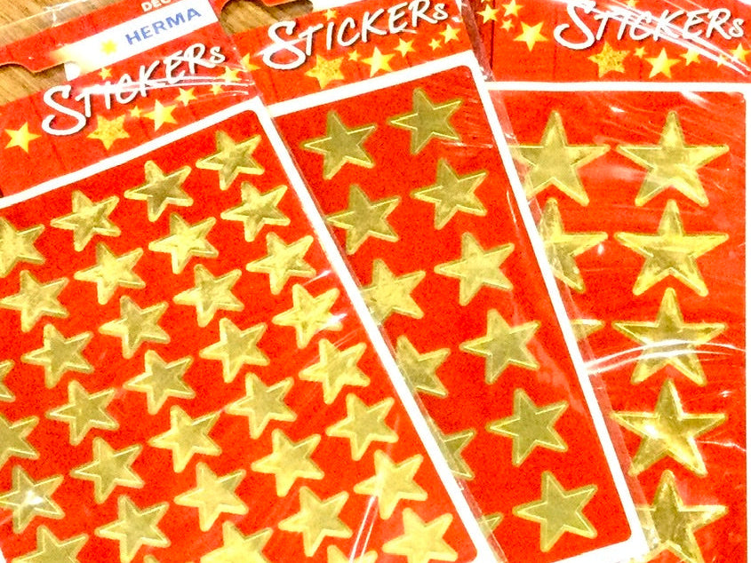 X-Mas Sterne gold Sticker Herma 3Blatt°