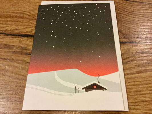 Grußkarte Skihütte (pleased to meet)