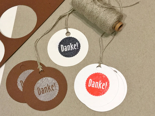 Holzstempel Danke! Bordschätze 3x3cm Kreis