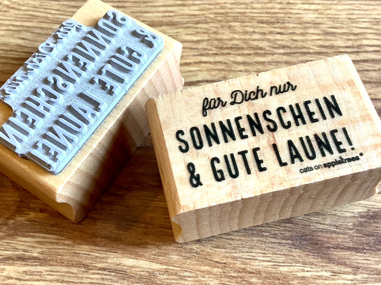 Stempel Sonnenschein & Gute Laune (Cats on appletrees) - Polly Paper - Umweltfreundliche Schreibwaren