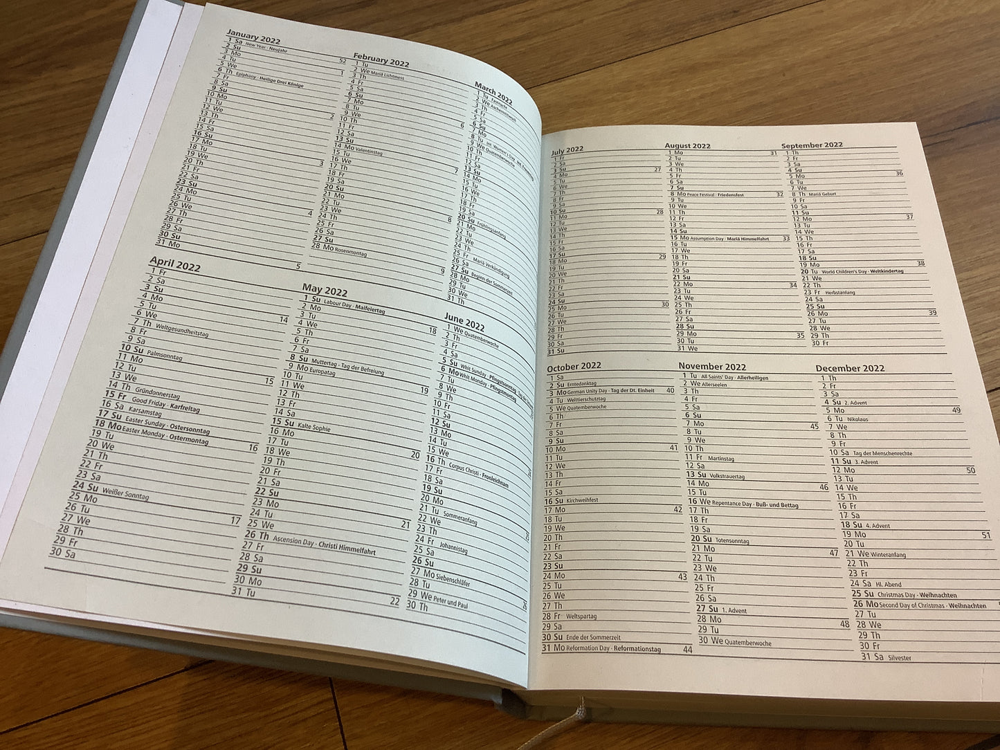Tageskalender A5 1T/1S grau Zettler 2026