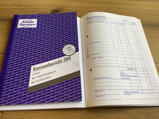 Kassenbericht A5 Avery Zweckform 305 ecf