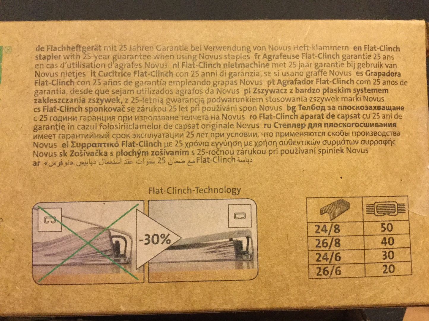Flach-Heftgerät Novus B4FC RC heftet 50Bl.