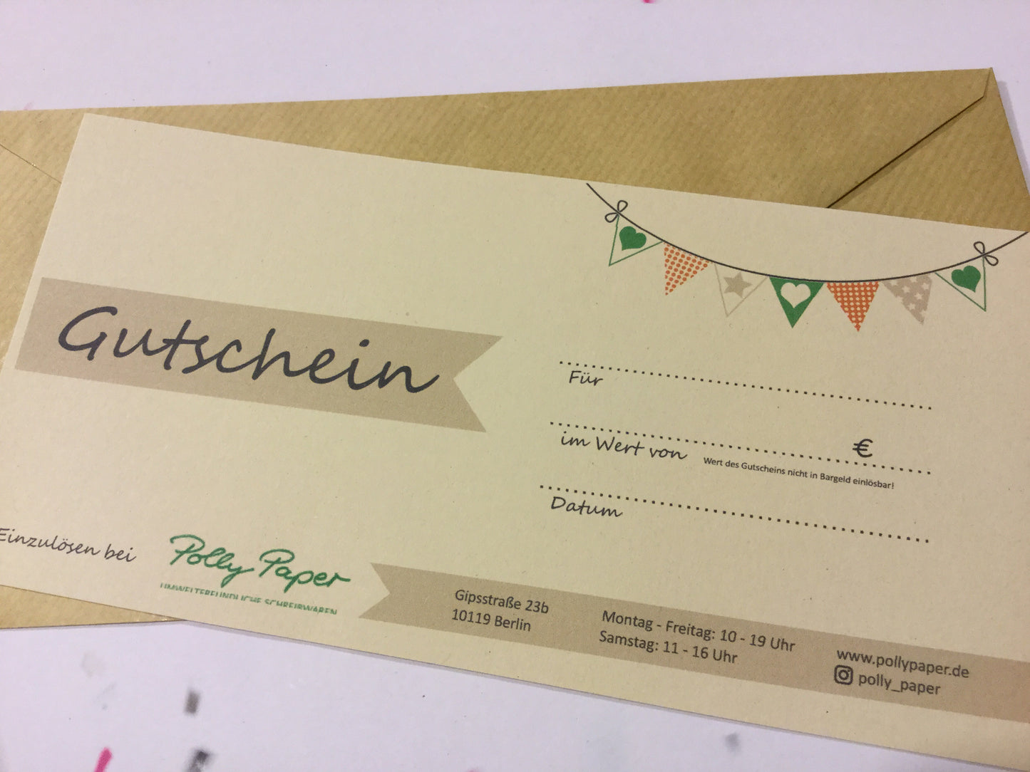 Gutschein Polly Paper (versandkostenfrei)