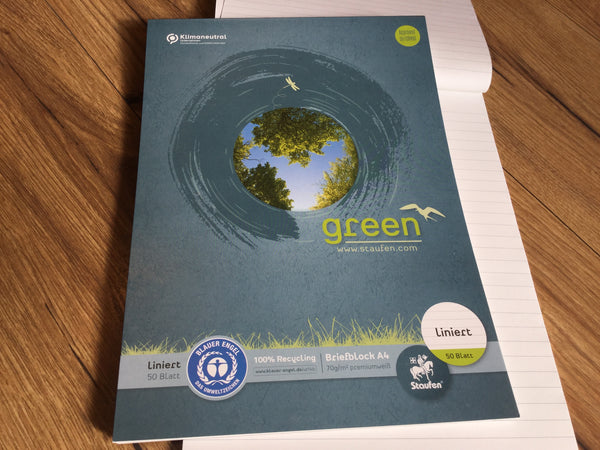 Briefblock A4 liniert 50Bl. Green recycelt