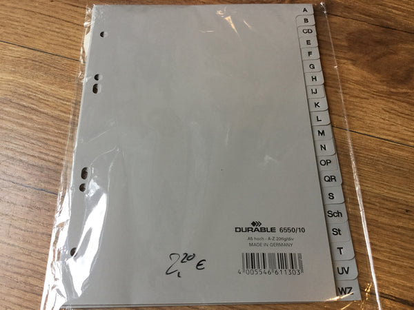 Register A5 A-Z 20-teilig PP