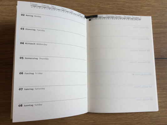 Kalender S (A6, 1Wo/1Seite) Roterfaden 2026