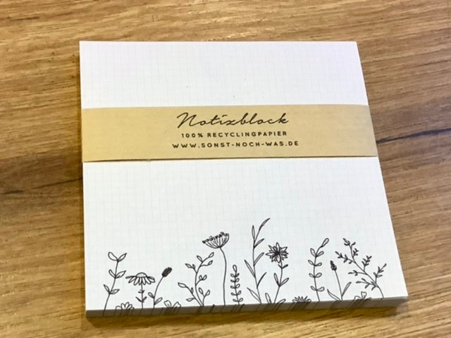 Notizblock Blumenwiese 10x10cm (snw)