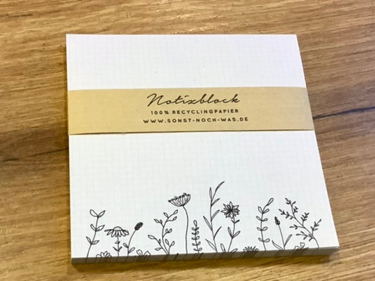 Notizblock Blumenwiese 10x10cm (snw)