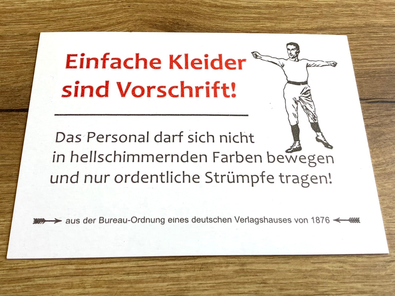 Postkarte "Einfache Kleider sind Vorschrift"