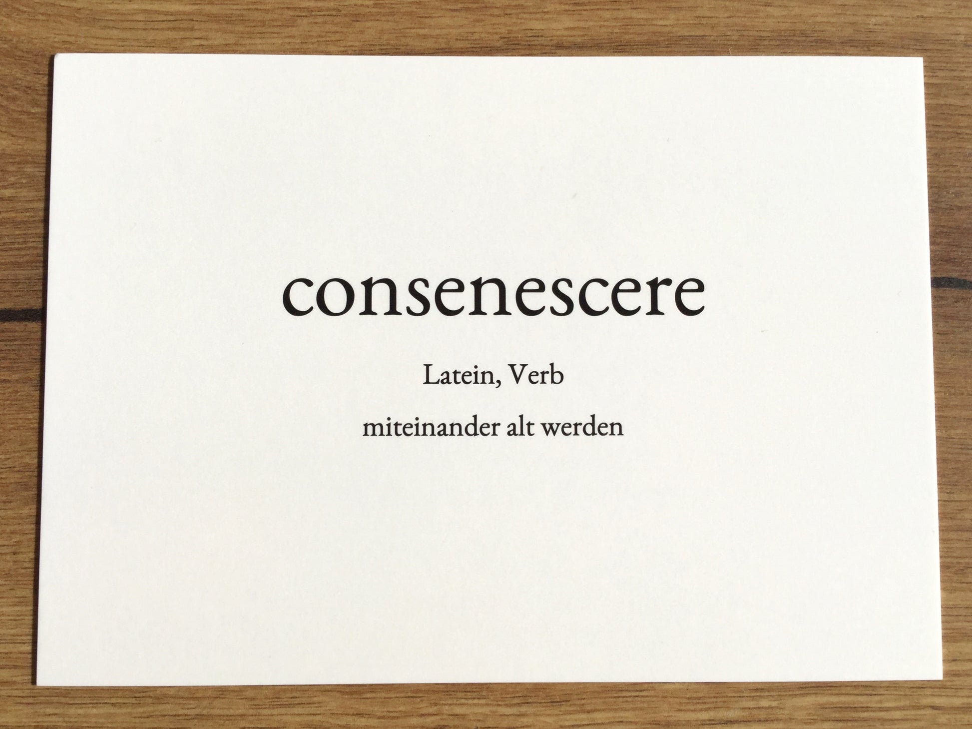 postkarte wortschatz: consenescere
