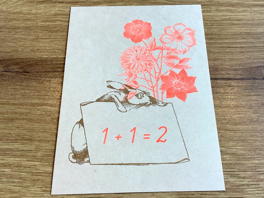 Postkarte Einschulung 1+1=2 (Togethery)