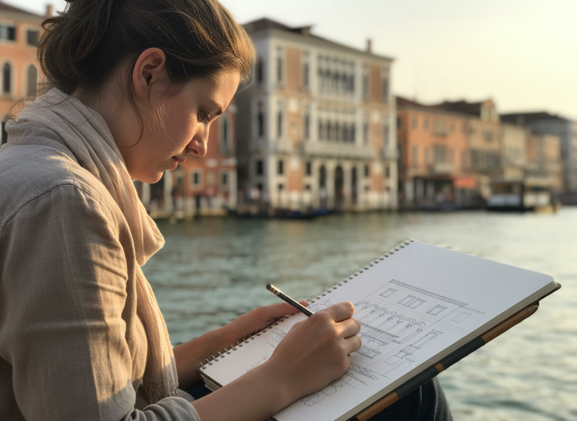 Skizzenbuch Spiralbuch 16x26 cm 100g Venezia Stiftverschluss Arbos