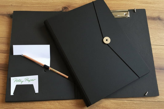 Tagungsmappe Blockklemme Gummizug natur - Polly Paper - Umweltfreundliche Schreibwaren