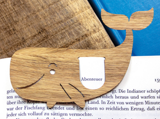 Lesezeichen Holz Wal Bow&Hummingbird