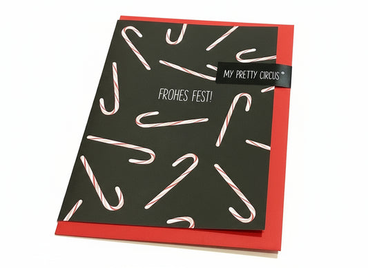 X-Mas Briefkarte Frohes Fest Zuckerstangen (My Pretty Circus)