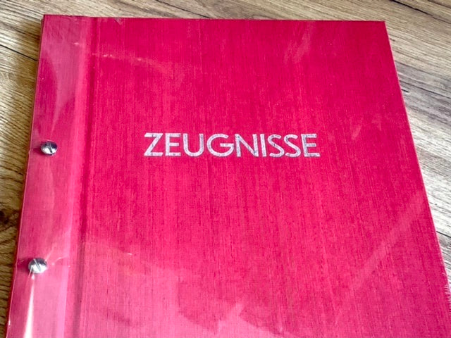 rote Zeugnismappe / Schraubmappe von Goldbuch